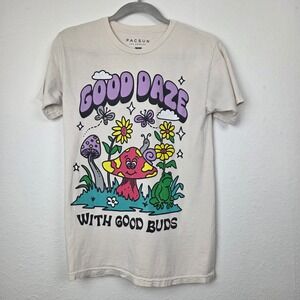 PacSun Good Daze With Good Buds Graphic T-Shirt Unisex SM 100%cotton